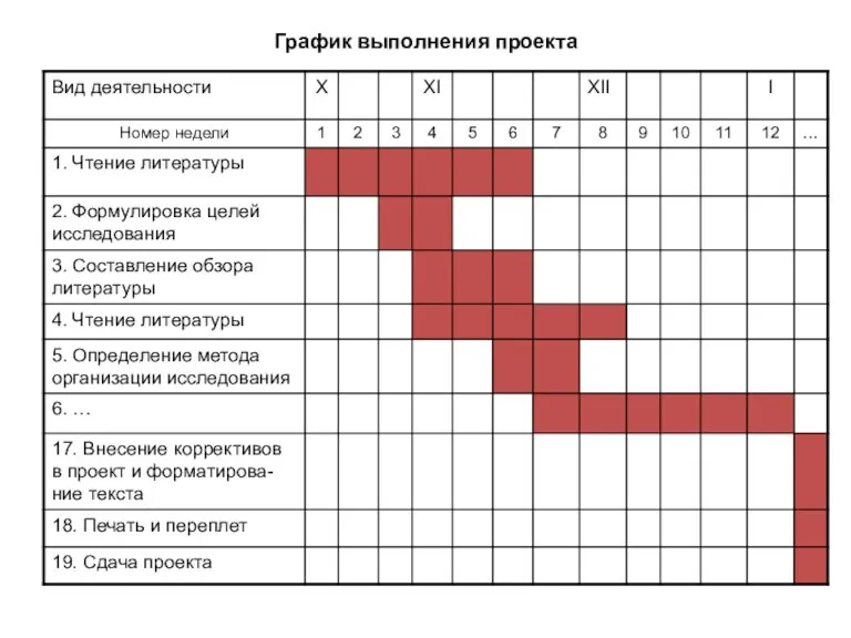 График выполнения проекта