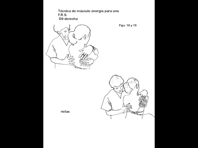 Figs. 18 y 19 notas Técnica de músculo energía para una F.R.S. D9 derecha