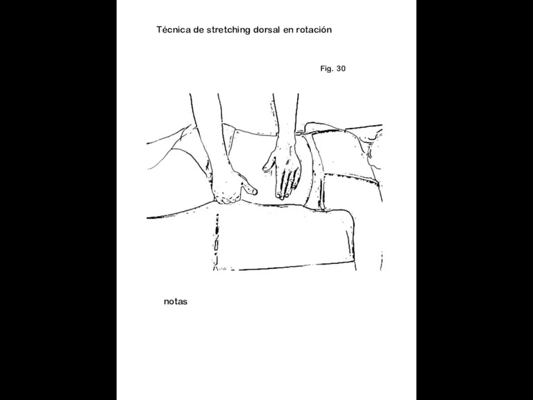 Fig. 30 notas Técnica de stretching dorsal en rotación