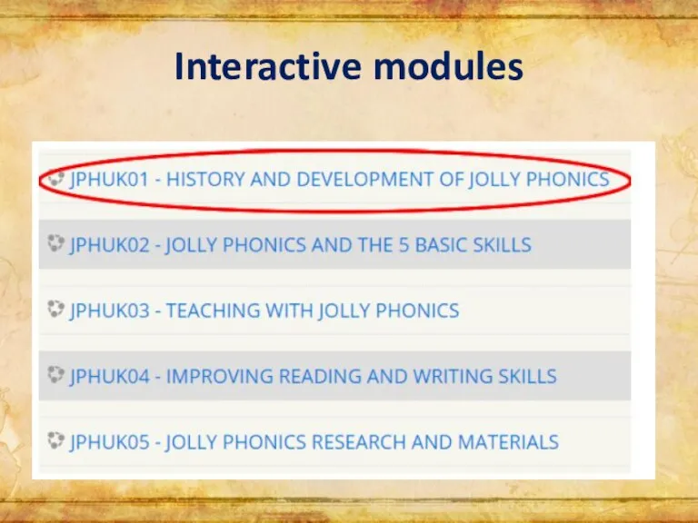 Interactive modules