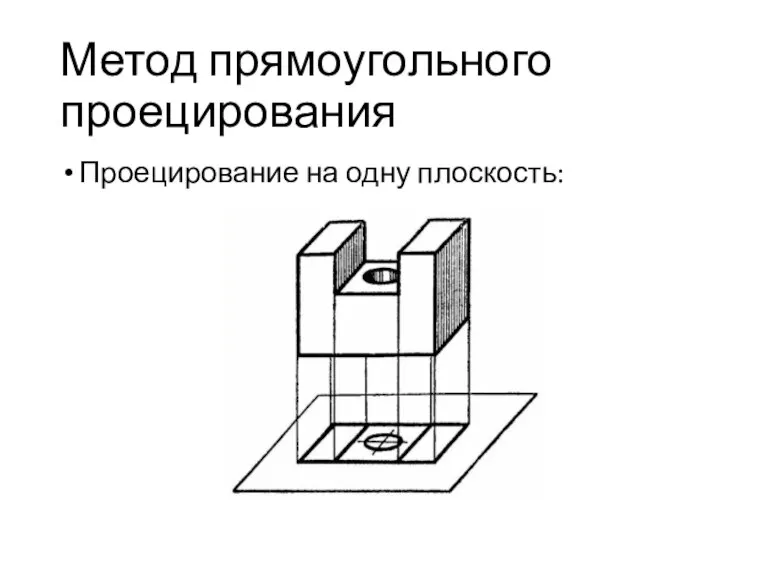 Метод прямоугольного проецирования Проецирование на одну плоскость: