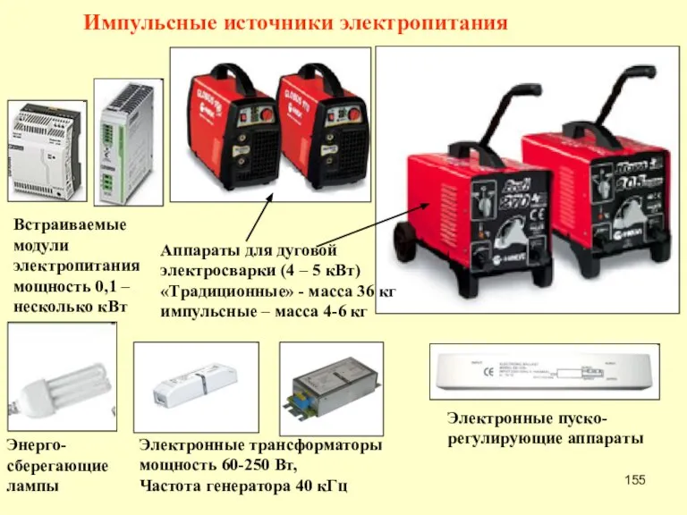 Электронные трансформаторы мощность 60-250 Вт, Частота генератора 40 кГц Электронные пуско- регулирующие