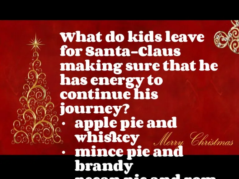 What do kids leave for Santa-Claus making sure that he has energy