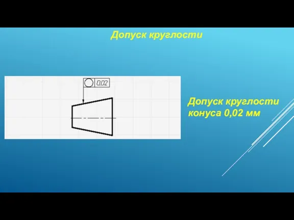 Допуск круглости Допуск круглости конуса 0,02 мм