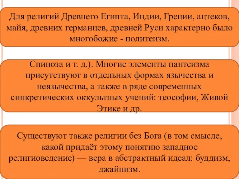 . Существуют также религии без Бога (в том смысле, какой придаёт этому