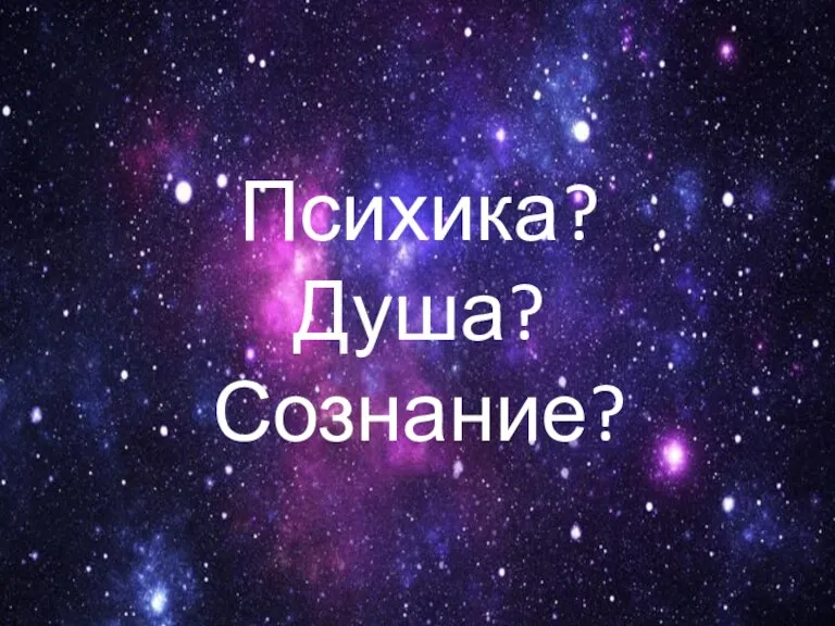 Психика? Душа? Сознание?