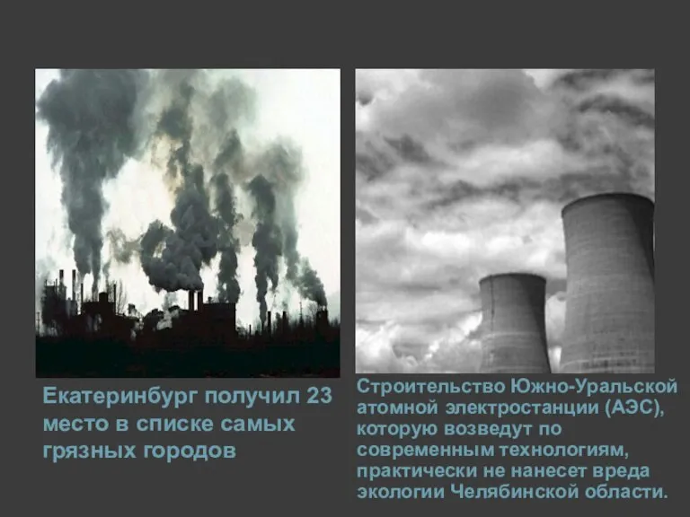 Екатеринбург получил 23 место в списке самых грязных городов Строительство Южно-Уральской атомной