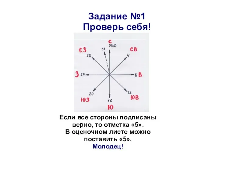 Задание №1 Проверь себя! Если все стороны подписаны верно, то отметка «5».