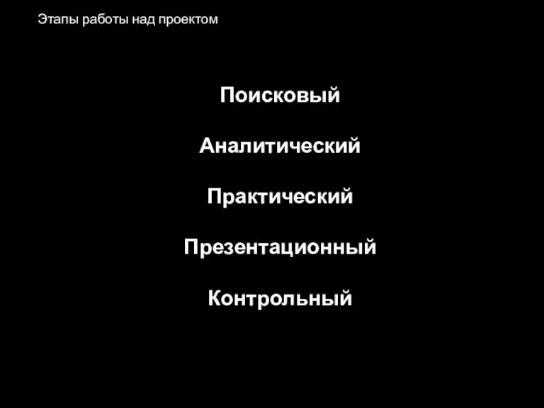 Этапы работы над проектом