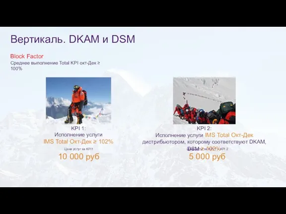 Вертикаль. DKAM и DSM KPI 1: Исполнение услуги IMS Total Окт-Дек ≥