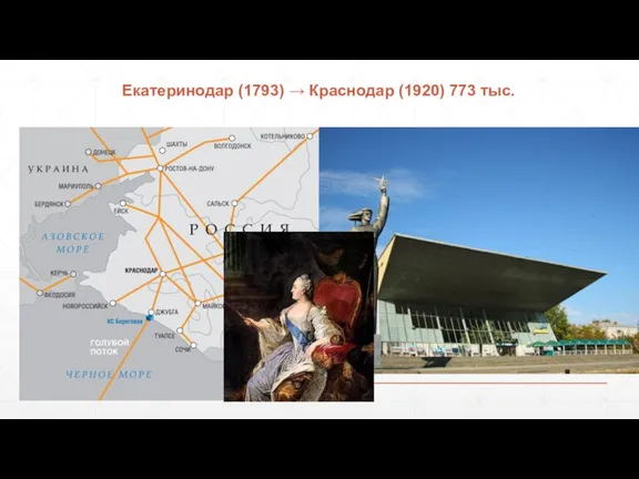 Екатеринодар (1793) → Краснодар (1920) 773 тыс.