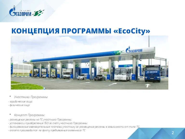 КОНЦЕПЦИЯ ПРОГРАММЫ «EcoCity» Участники Программы: - юридические лица; - физические лица Концепт