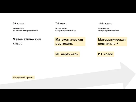 Математический класс Математическая вертикаль ИТ вертикаль Математическая вертикаль + ИТ класс Городской