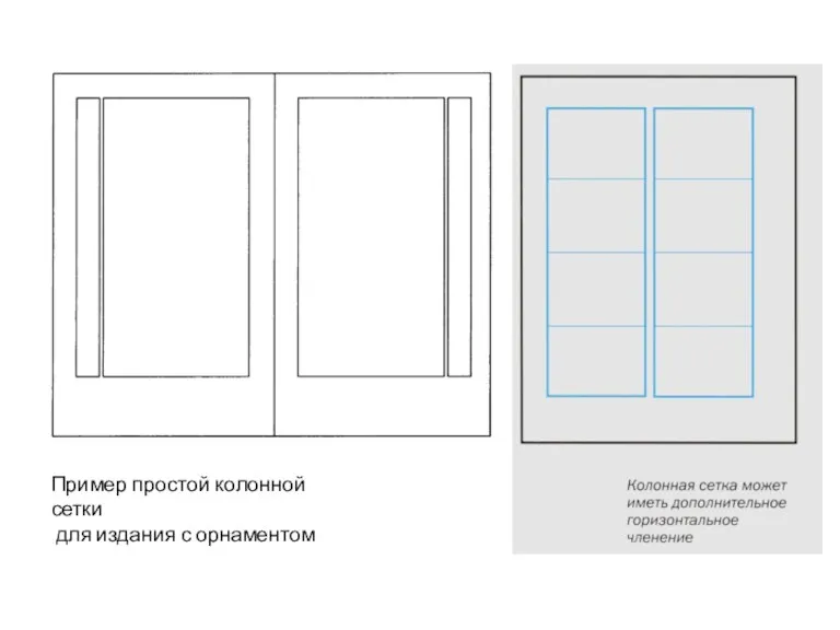Пример простой колонной сетки для издания с орнаментом