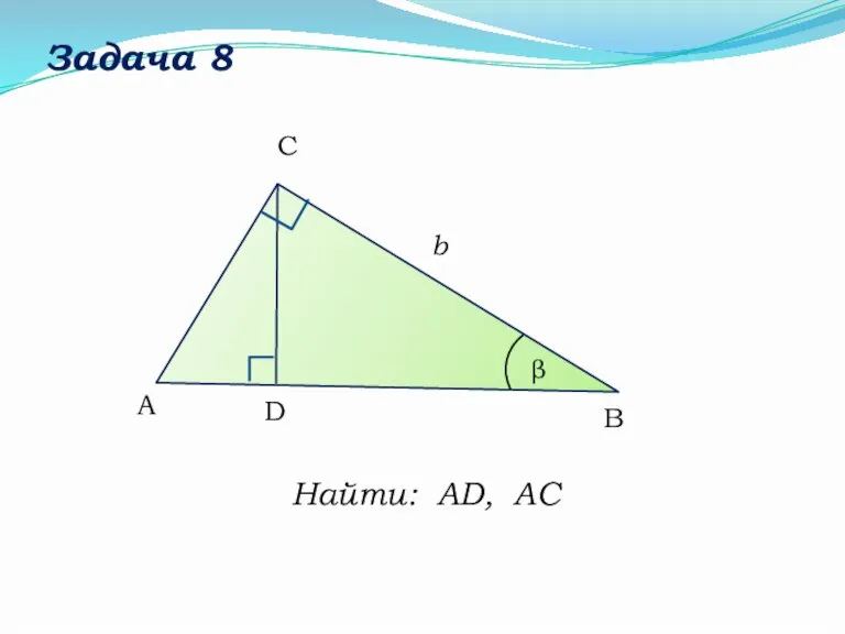 Задача 8 b D Найти: AD, AC C B A β