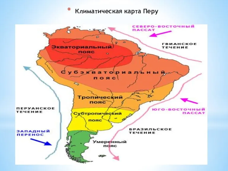 Климатическая карта Перу