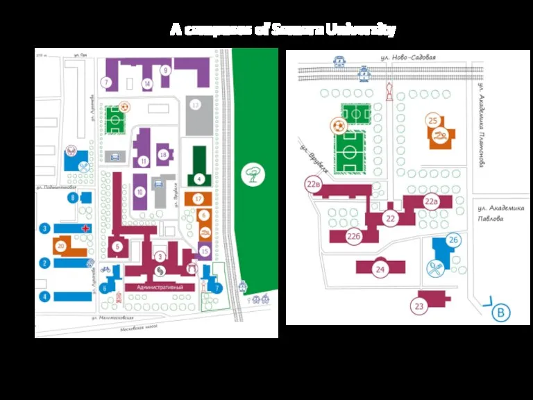 A campuses of Samara University Southern Campus Northern Campus