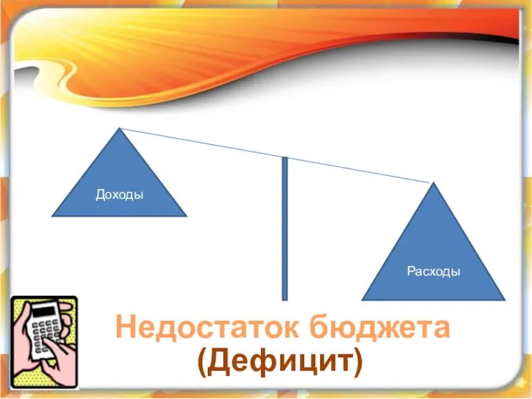 Доходы Расходы Недостаток бюджета (Дефицит)