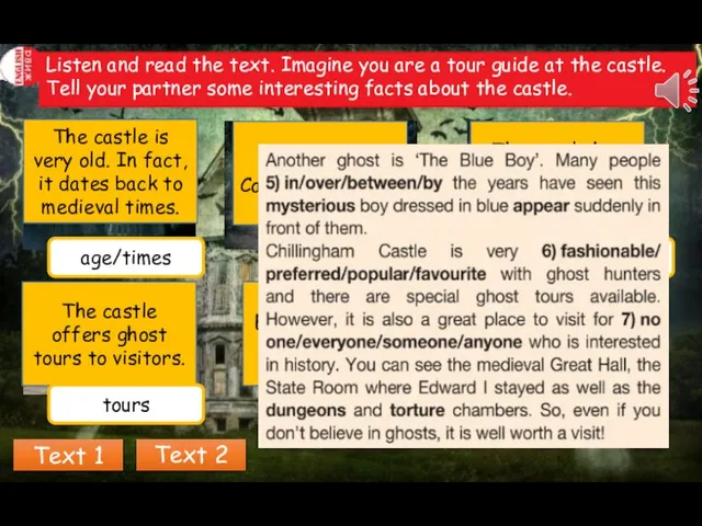 Listen and read the text. Imagine you are a tour guide at