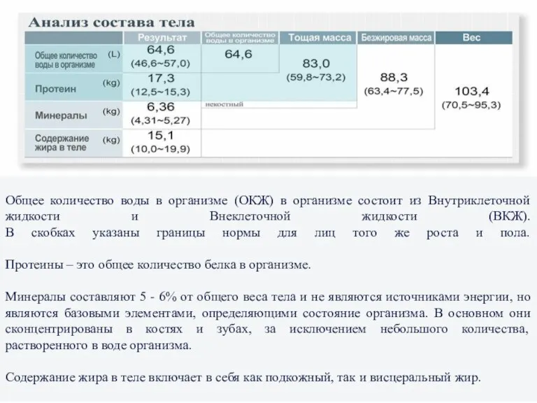 Общее количество воды в организме (ОКЖ) в организме состоит из Внутриклеточной жидкости