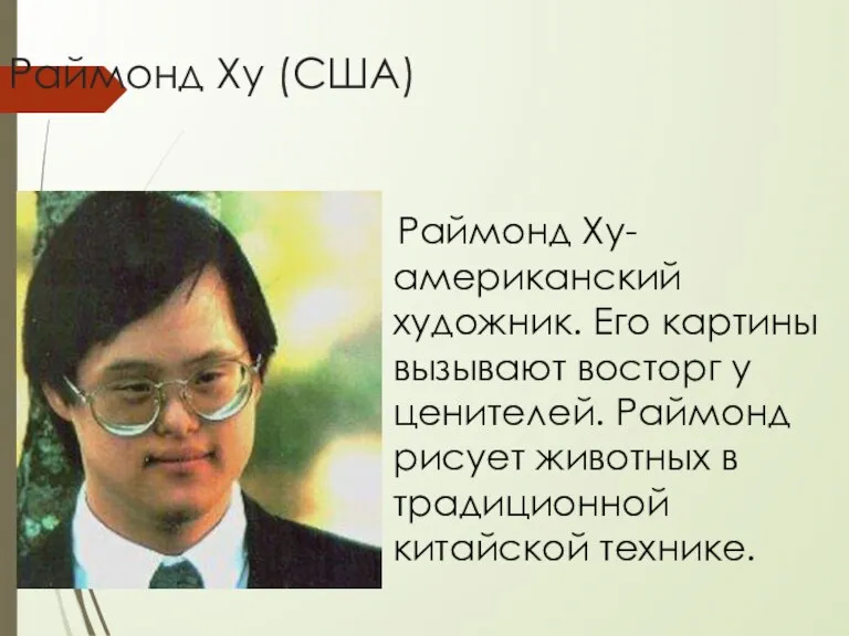 Раймонд Ху (США) Раймонд Ху- американский художник. Его картины вызывают восторг у