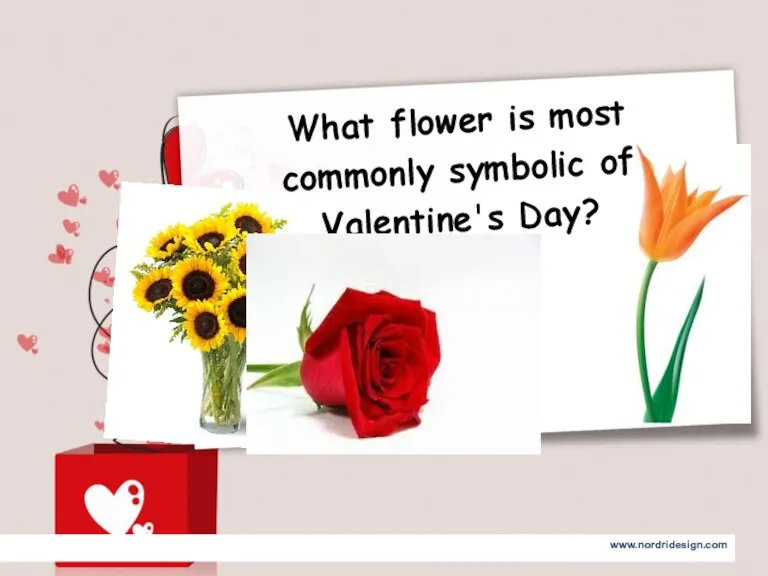 What flower is most commonly symbolic of Valentine's Day?