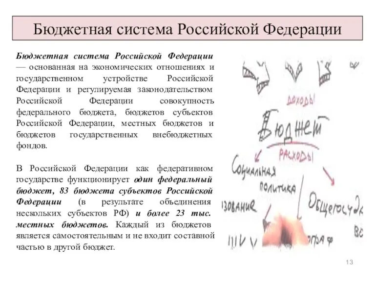 Бюджетная система Российской Федерации Бюджетная система Российской Федерации — основанная на экономических