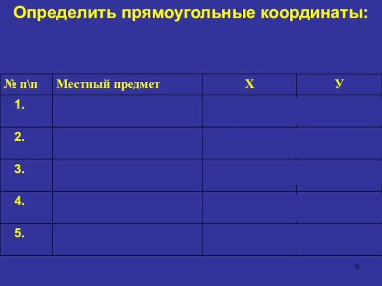 Определить прямоугольные координаты: