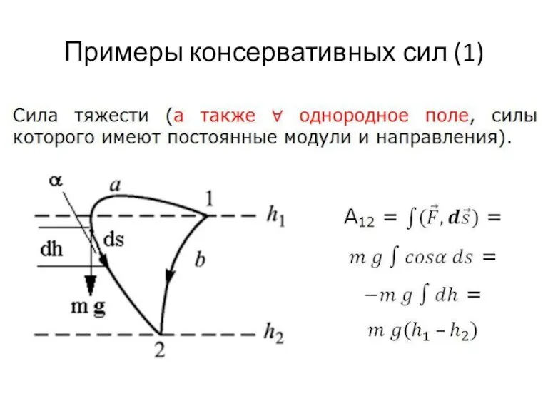 Примеры консервативных сил (1)