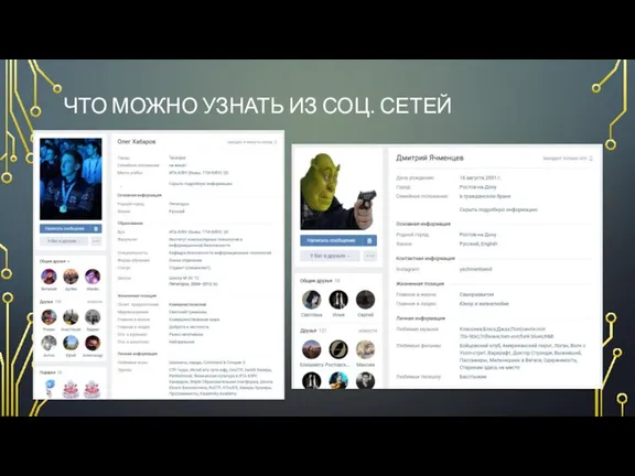 ЧТО МОЖНО УЗНАТЬ ИЗ СОЦ. СЕТЕЙ