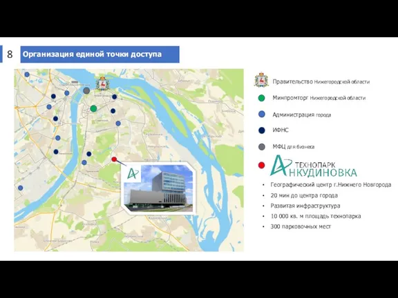 Организация единой точки доступа 8 Географический центр г.Нижнего Новгорода 20 мин до