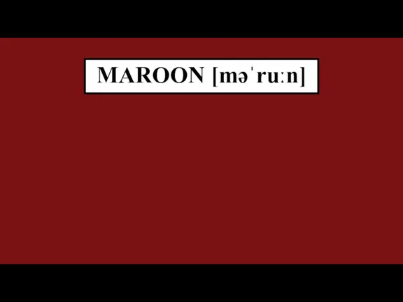 MAROON [məˈruːn]