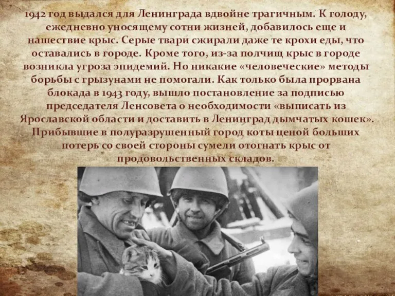 1942 год выдался для Ленинграда вдвойне трагичным. К голоду, ежедневно уносящему сотни