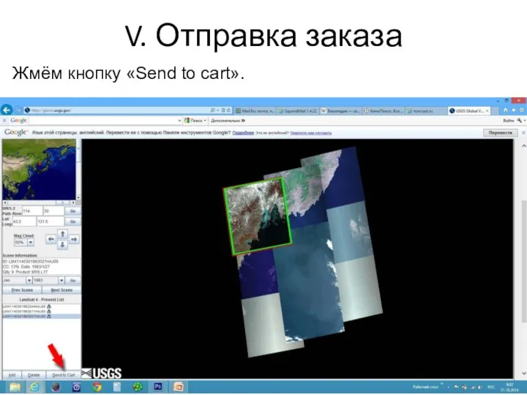 V. Отправка заказа Жмём кнопку «Send to cart».