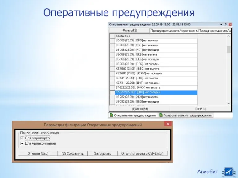 Авиабит Оперативные предупреждения