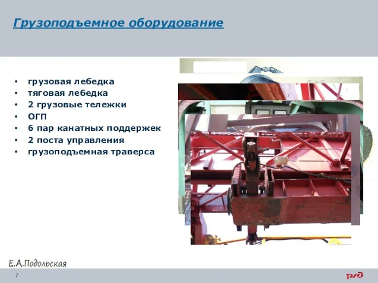 грузовая лебедка тяговая лебедка 2 грузовые тележки ОГП 6 пар канатных поддержек