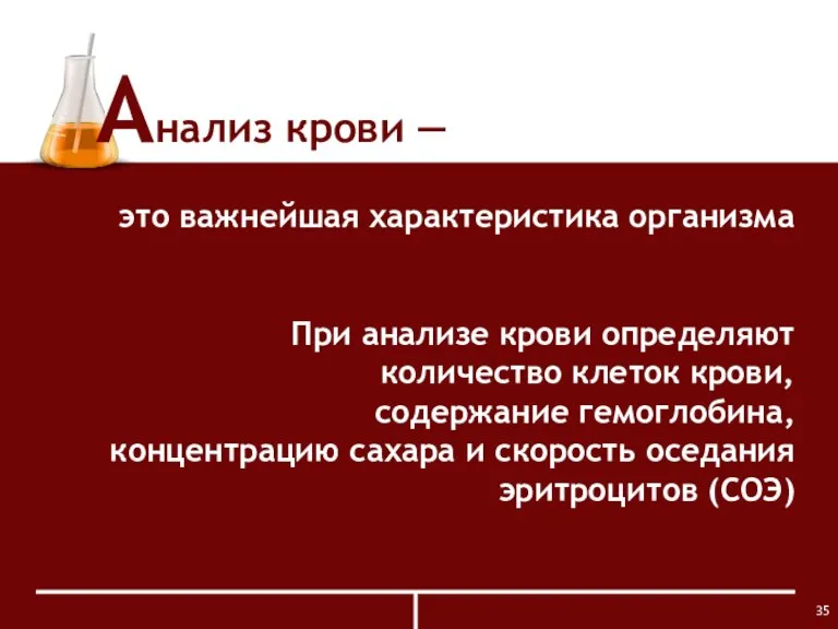 Анализ крови ― это важнейшая характеристика организма При анализе крови определяют количество