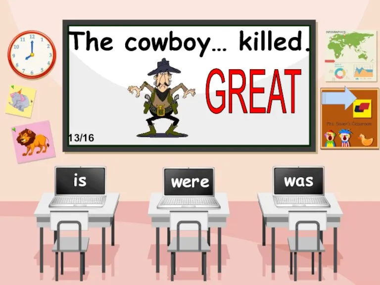 The cowboy… killed. were was is GREAT 13/16
