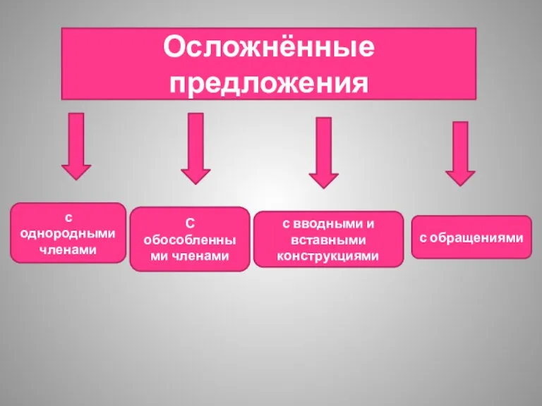 Осложнённые предложения с однородными членами С обособленными членами с вводными и вставными конструкциями с обращениями