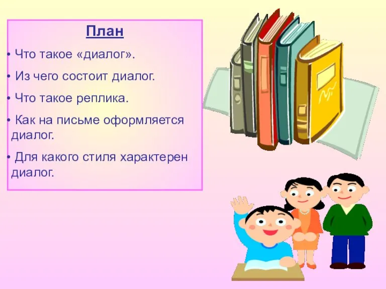 План Что такое «диалог». Из чего состоит диалог. Что такое реплика. Как