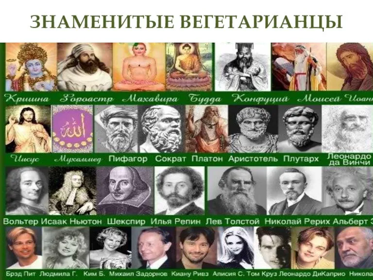 ЗНАМЕНИТЫЕ ВЕГЕТАРИАНЦЫ