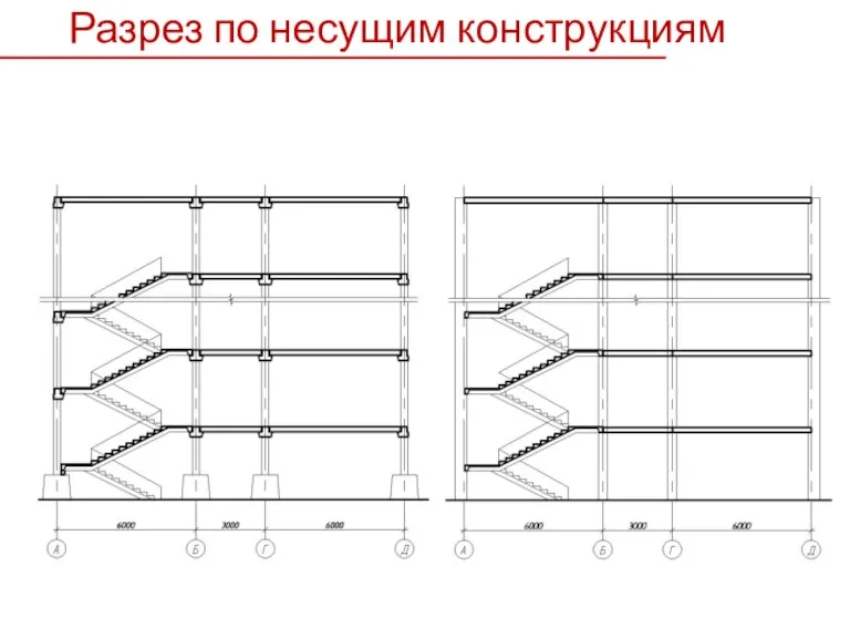 Разрез по несущим конструкциям