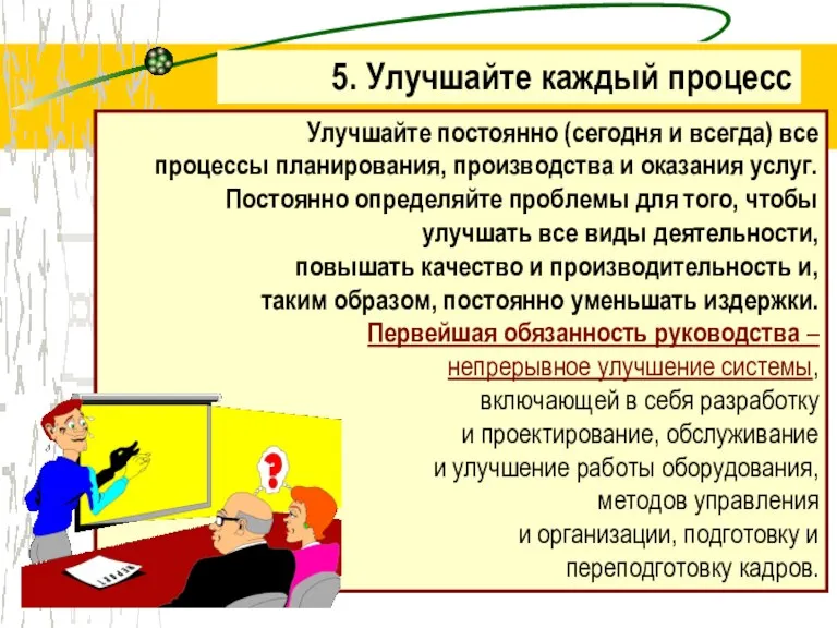 Улучшайте постоянно (сегодня и всегда) все процессы планирования, производства и оказания услуг.