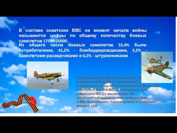 В составе советских ВВС на момент начала войны называются цифры по общему