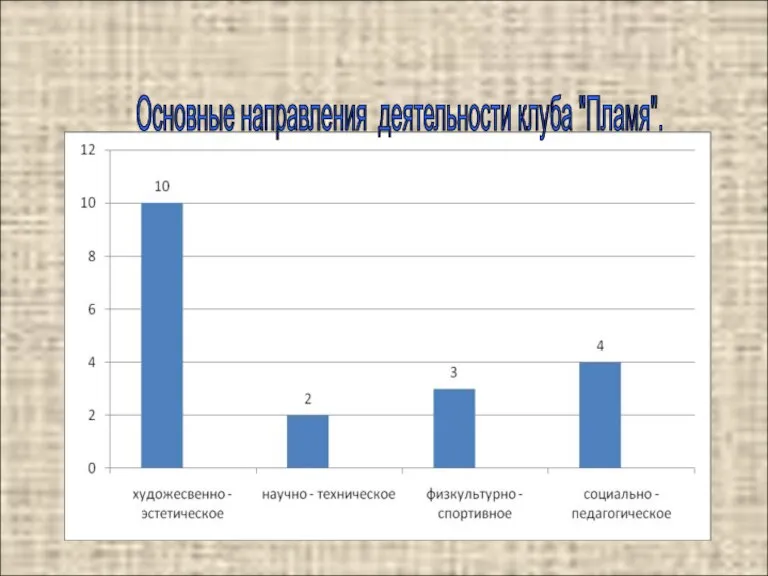 Основные направления деятельности клуба "Пламя".