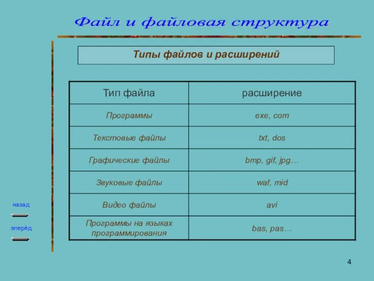 Типы файлов и расширений