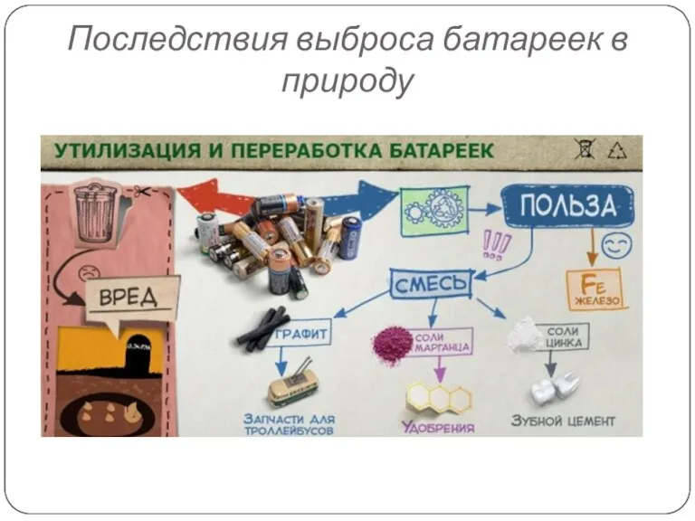 Последствия выброса батареек в природу