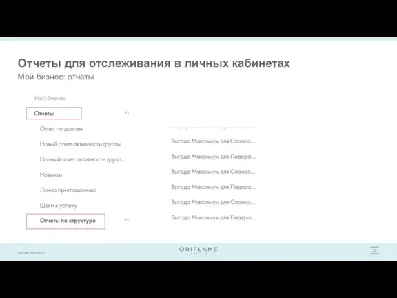 Отчеты для отслеживания в личных кабинетах Мой бизнес: отчеты