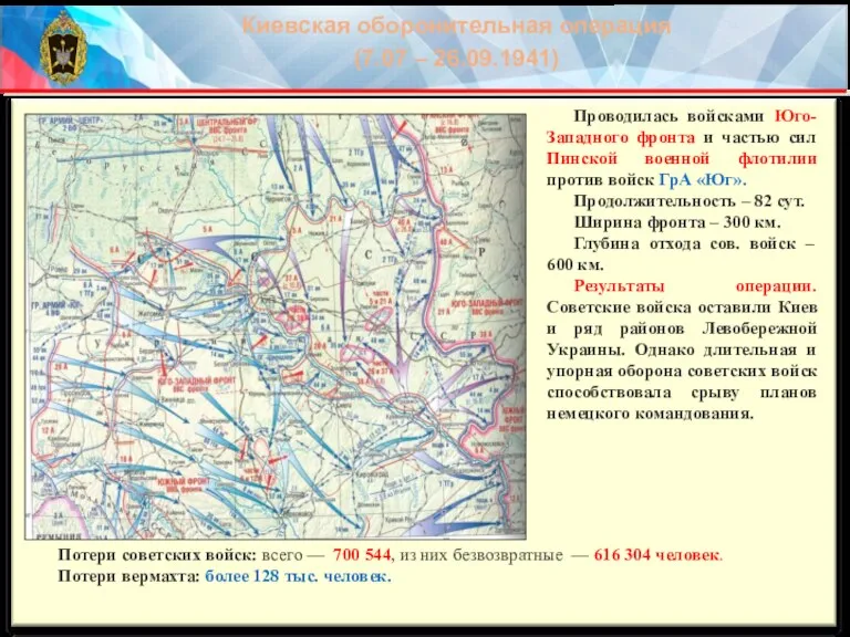 Потери советских войск: всего — 700 544, из них безвозвратные — 616