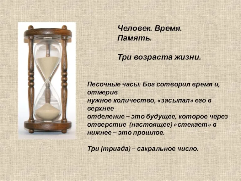 Человек. Время. Память. Три возраста жизни